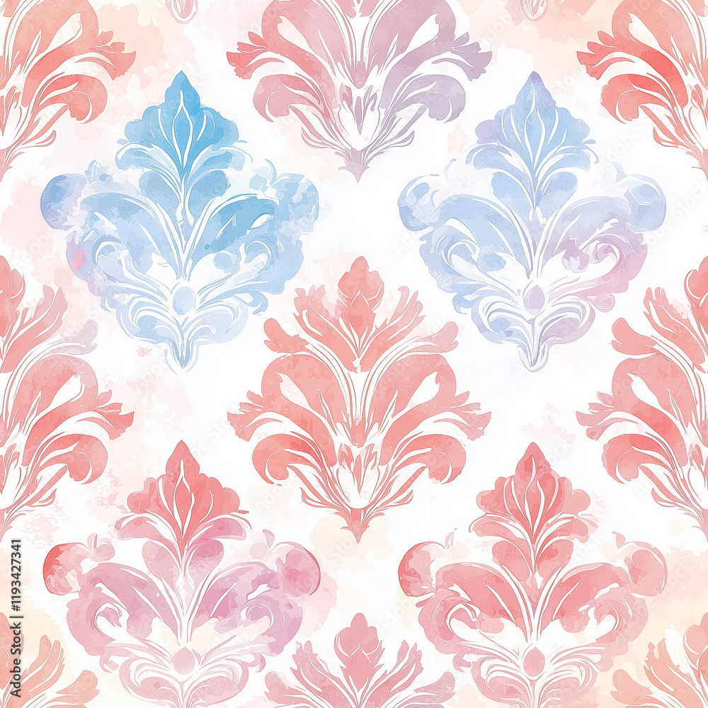 Elegant damask seamless pattern fabric design with woven motifs colorful textile art modern home decor vibrant background Elegant damask seamless pattern fabric design with woven motifs colorful textile art modern home decor vibrant background
