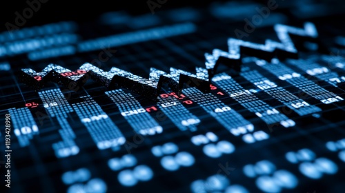 An illustration of a descending interest rate symbol fracturing, representing financial uncertainty, offering room for promotional content or captions.