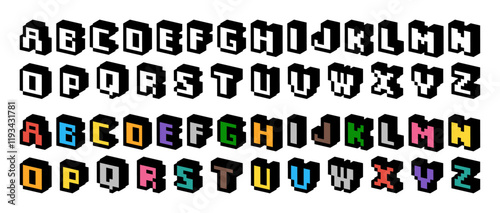 3Dドット絵 アルファベットセット