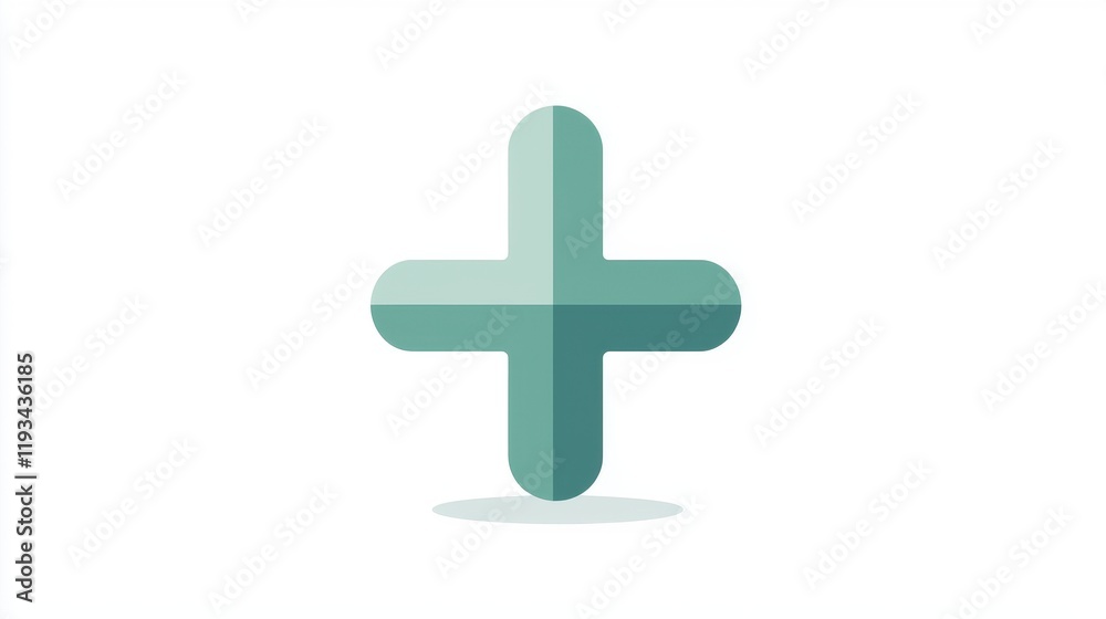 Minimalist Design Featuring a Modern Plus Sign Symbol on White Background