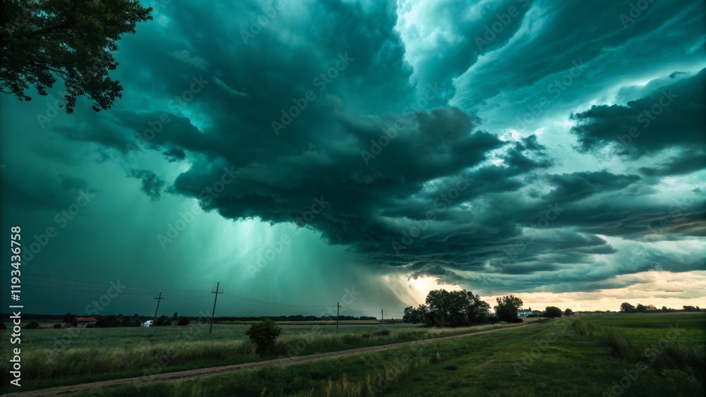 Teal Storm Clouds over Rural Landscape, Wide Angle Composition, Dramatic Sky, Stormy Weather Photography Storm Photography, Landscape Photography Teal Storm Clouds over Rural Landscape, Wide Angle Composition, Dramatic Sky, Stormy Weather Photography Storm Photography, Landscape Photography