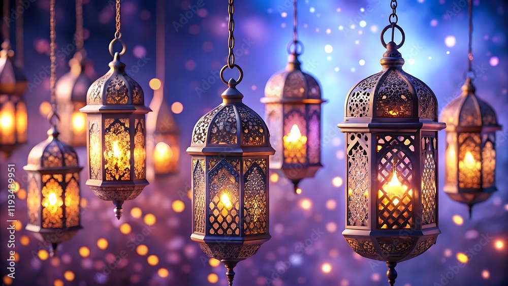 Obraz premium Ramadan is filled with ornate Moroccan lanterns