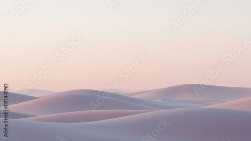 Fototapeta Naklejka Na Ścianę i Meble -  Serene Pastel Dunes Under a Soft, Pale Sky