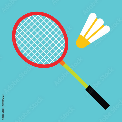 badminton racket and shuttlecock 