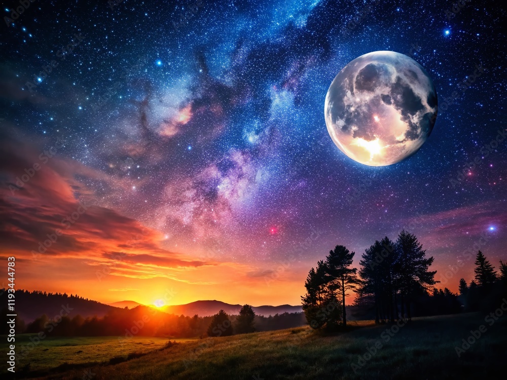 Empowering Night Sky: Awareness Month Stock Photo with Copy Space