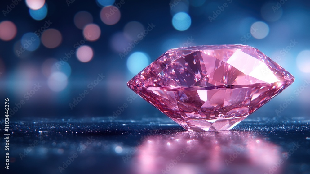 Sparkling pink diamond on dark surface. (1) Sparkling pink diamond on dark surface. (1)