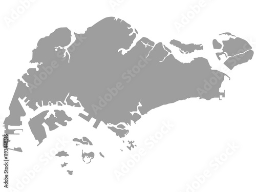 Wallpaper Mural Singapore map isolated on white background Torontodigital.ca