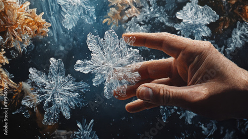 The crisp details and sharp contrasts highlight the beauty and fragility of each flake.
