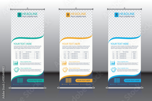 Modern Roll-Up Banner with Geometric Abstract Background