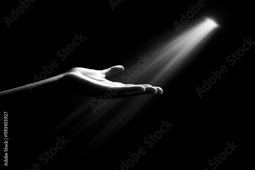 Symbolic Hand in Light Representing Mental Illness Recovery and Support
