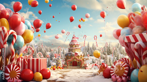 Enchanted Candy Castle: A Festive Winter Wonderland
