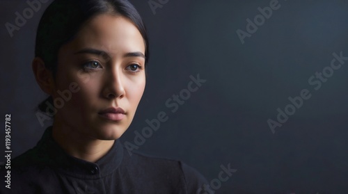 The Silent Gaze captures a contemplative and somber portrait with a dark background and a single light source.
