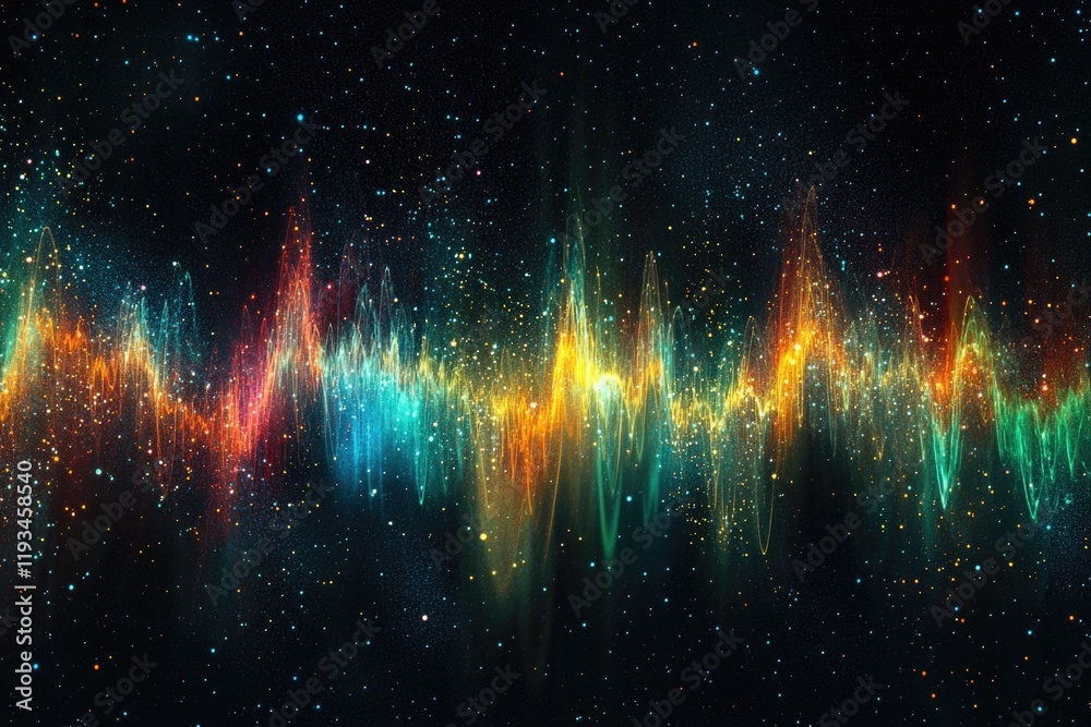 Naklejka premium Night Sky Sound Wave