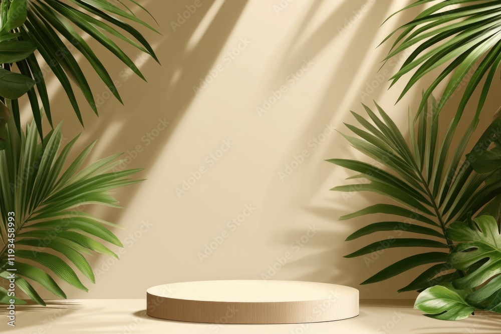 Fototapeta premium Palm Leaves Wall Background