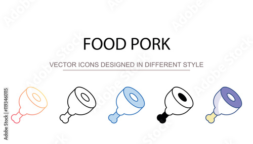 Food Pork icon design with white background stock illustration