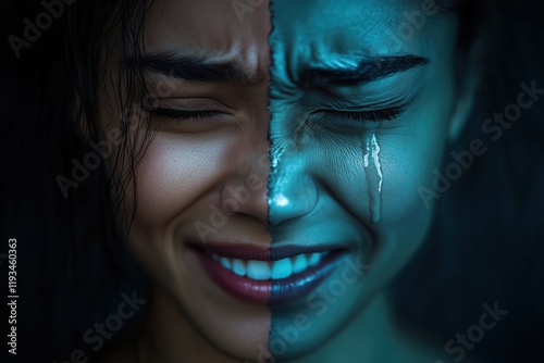 Human Emotion Expressions: Split Face Representation of Mental Illness - From Joy to Sadness