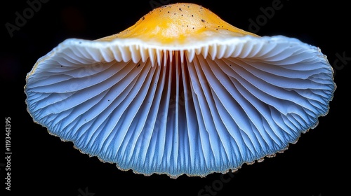 A close-up of a cluster of white oyster mushrooms, each with their unique shapes and smooth, light-colored caps, highlighting the fine details and natural textures. photo