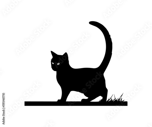 cat silhouette, cat vector illustrator