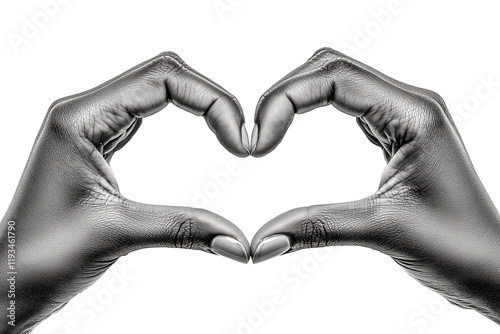 Hands showing heart gesture isolated on transparent background