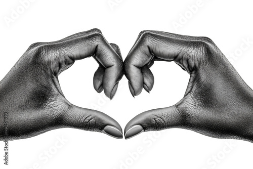 Hands showing heart gesture isolated on transparent background