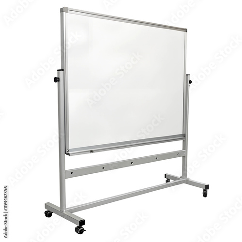 Blank whiteboard isolated on transparent background, modern office and school design, vector illustration for education, classroom, advertisement, presentation, 2025 high-quality PNG download, 4K obje photo