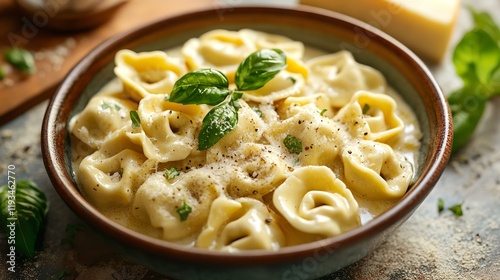 Italian tortellini in cream sauce