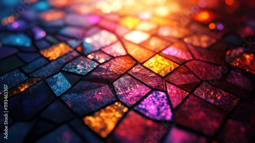 Wallpaper Mural Mesmerizing abstract mosaic stained glass texture with a vibrant kaleidoscopic design that creates a dazzling intricate and captivating visual experience  This digital artwork features a complex Torontodigital.ca