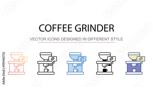 Coffee Grinder icon design with white background stock illustration