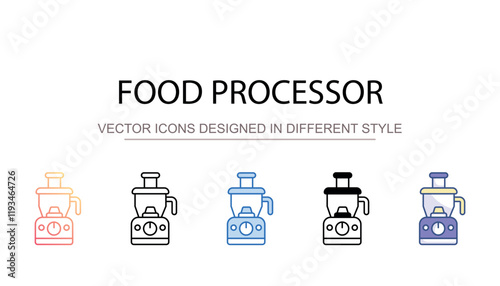 Food Processor icon design with white background stock illustration