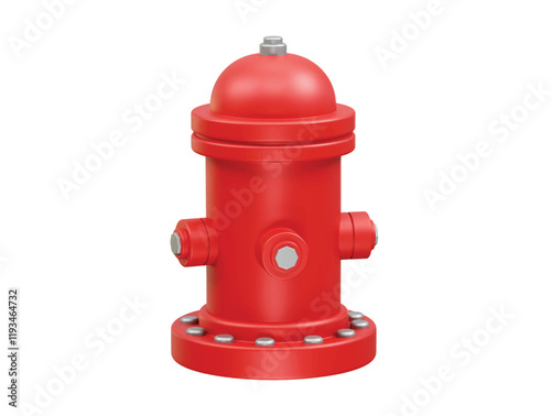 red fire hydrant icon 3d render