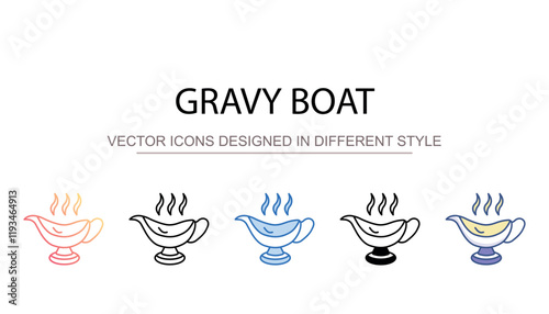 Gravy Boat icon design with white background stock illustration