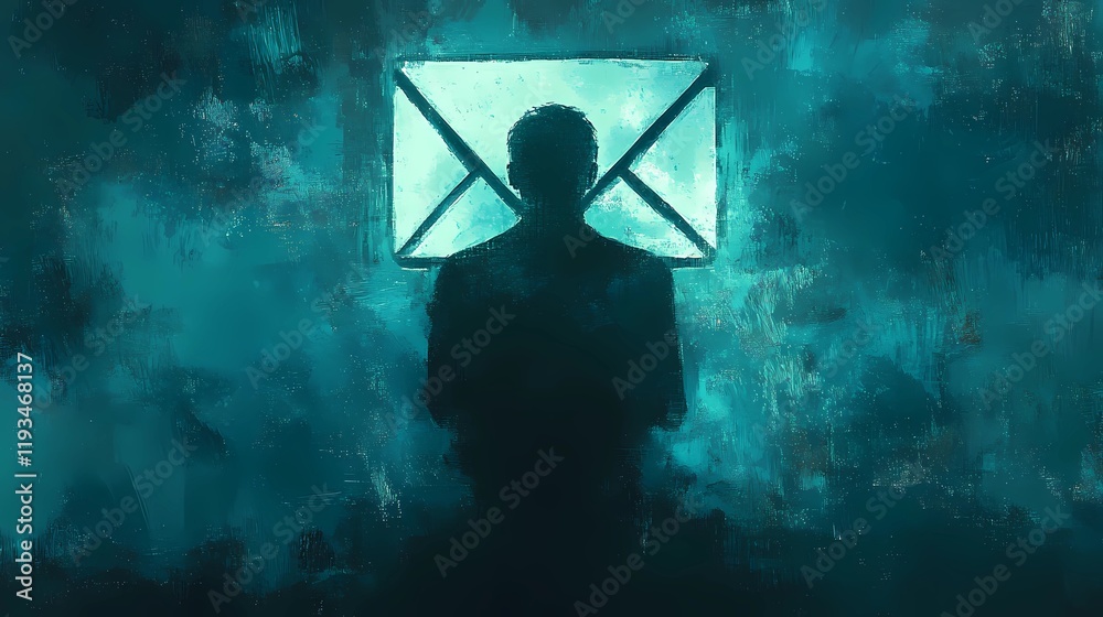 Secure email communication with encrypted data transfer and cybersecurity protection concept, digital lock symbol over email icon, book illustration style Secure email communication with encrypted data transfer and cybersecurity protection concept, digital lock symbol over email icon, book illustration style