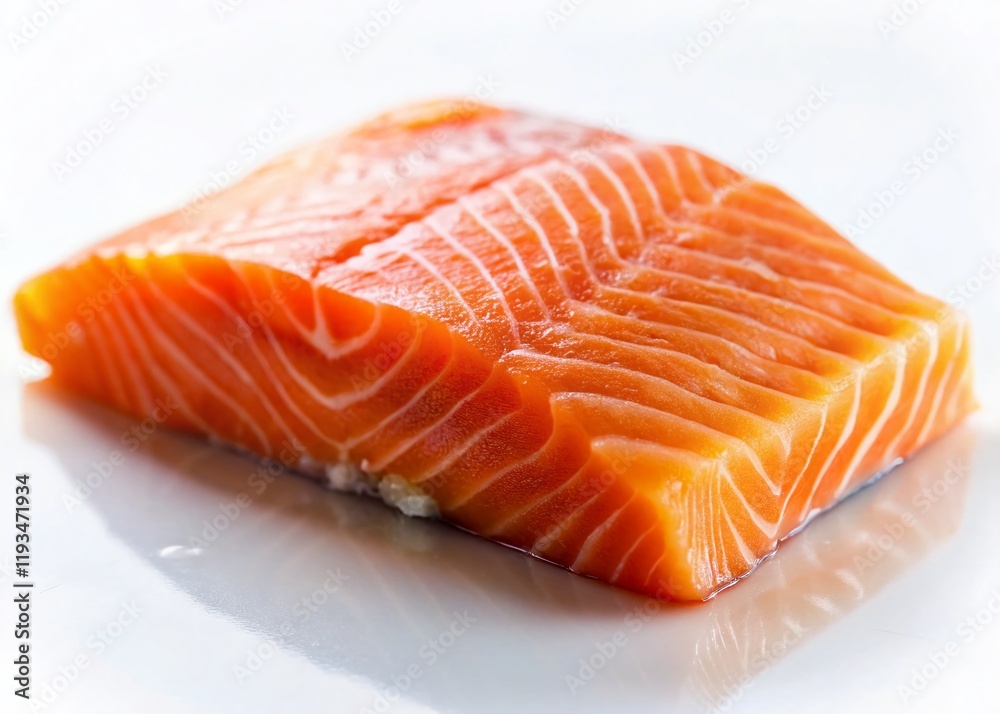 Fresh Raw Orange Salmon Fillet Isolated on White Background - High-Resolution Stock Photo Fresh Raw Orange Salmon Fillet Isolated on White Background - High-Resolution Stock Photo