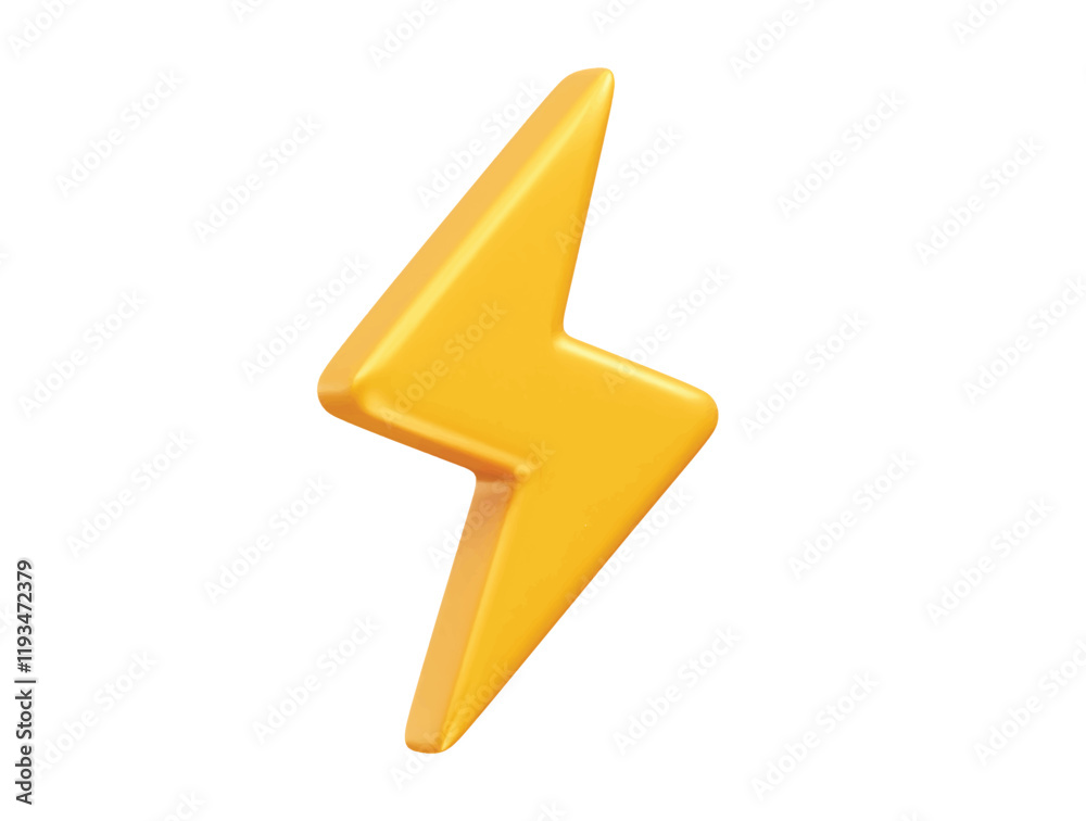 lightning bolt icon 3d render