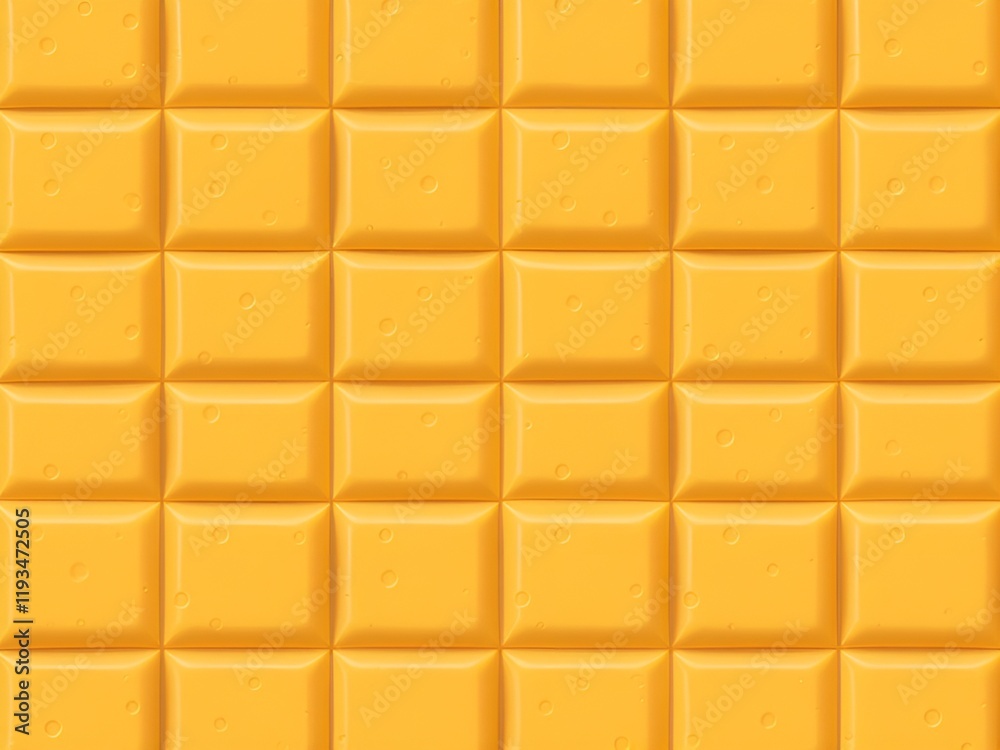 Fototapeta premium A repeating pattern of cheddar blocks with visible edges and slight texture variations, creating a geometric, grid-like appearance