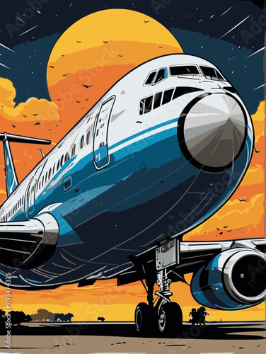 commercial aircraft vector art for design needs