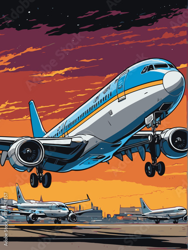 commercial aircraft vector art for design needs