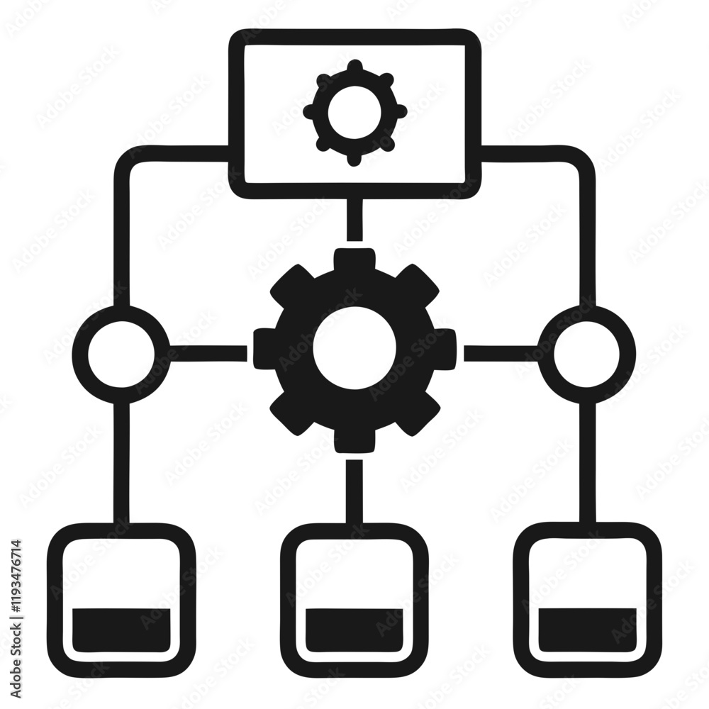 Business process automation vector icon can be used for no code icon Business process automation vector icon can be used for no code icon