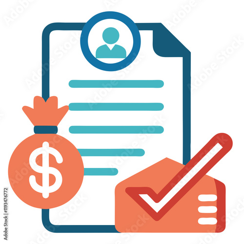 Business and Finance Icon Vector Illustration
 .clipboard with check mark. loan pledge icon