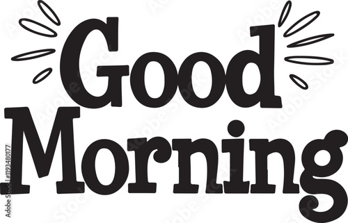 Good morning text illustration art