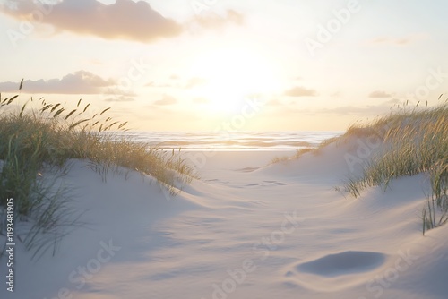 Serene Beach Sunset at a Sandy Dune