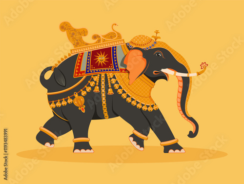 Mysore Traditional Elephant Illustration