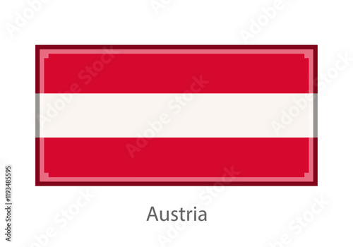 Vector illustration of the Austria in pixel art or mosaic style on white background. Collection of flags of the countries of the world.