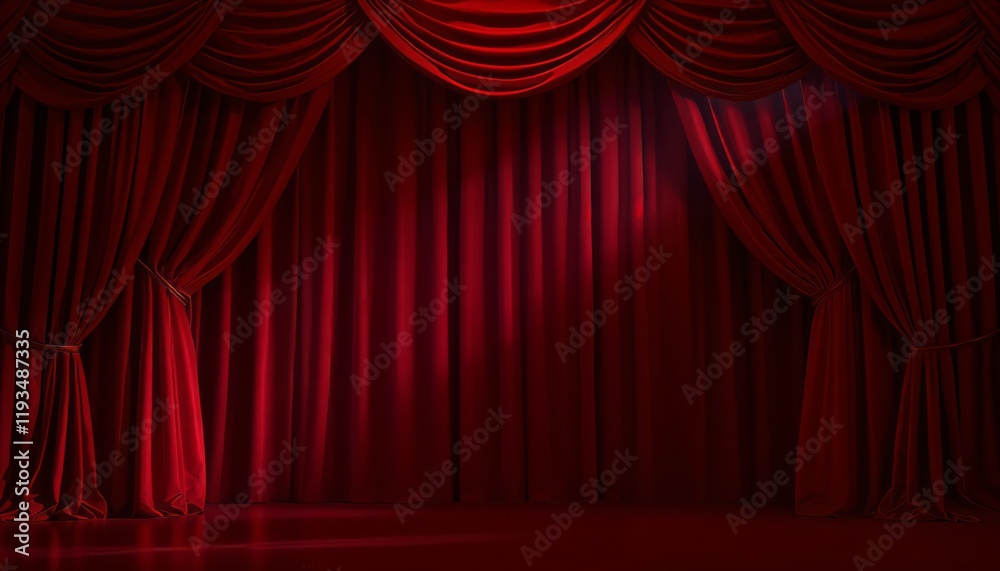 custom made wallpaper toronto digitalRed velvet curtains with luxurious drapery, vertical pleats, crimson fabric, dramatic lighting, cinematic atmosphere, high-resolution detail, vibrant red hues