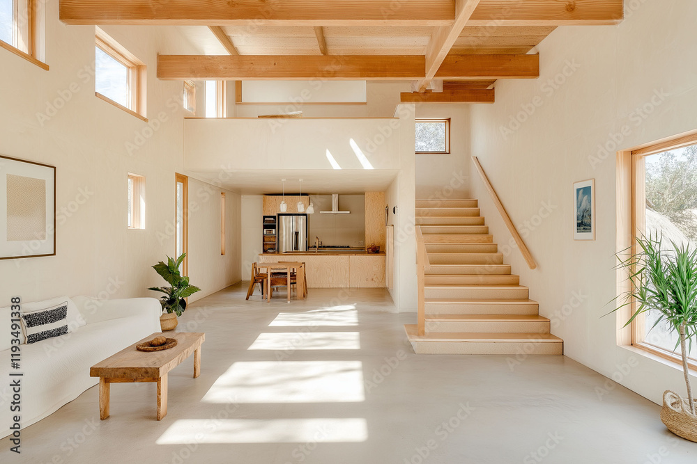 Obraz premium Passive house design innovation and sustainability technology efficiency materials. A passive house built with recycled materials showcases sustainable architecture.