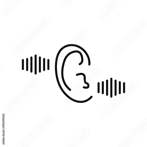 Active listening icon line art vector