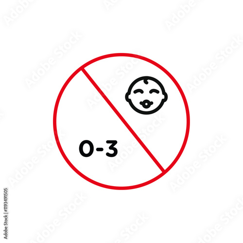 Age restriction sign for child icon line art vector photo