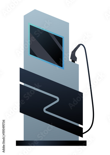Car charger icon. Electromobile charging station, alternative fuel. Ev electric, clean energy of the future. Vector illustration in flat style, modern design