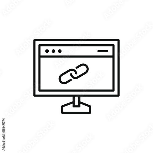 Backlink icon line art vector