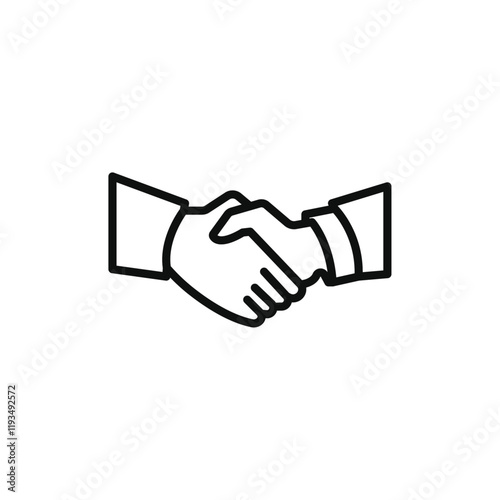 Business agreement handshake icon line art vector